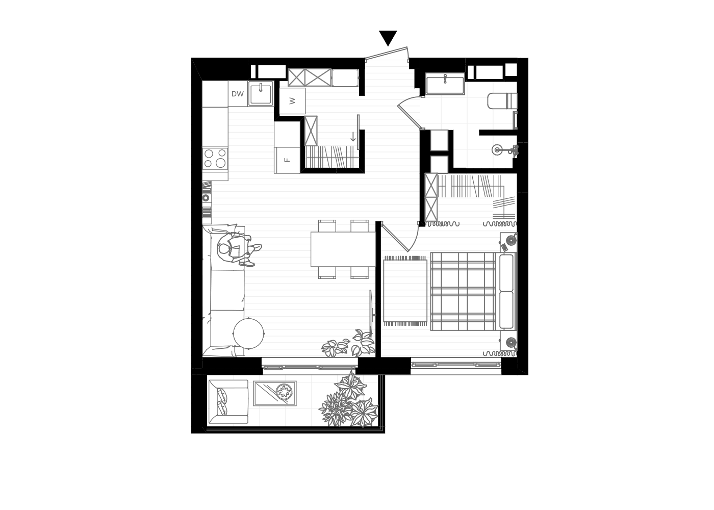 Dwie garderoby w małym mieszkaniuPo 