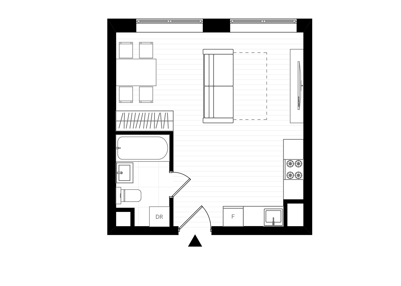 Krakowska kawalerka z oddzielną sypialniąPrzed 