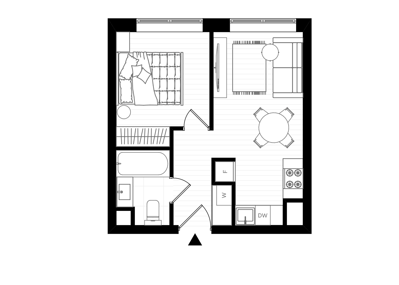 Krakowska kawalerka z oddzielną sypialniąPo 