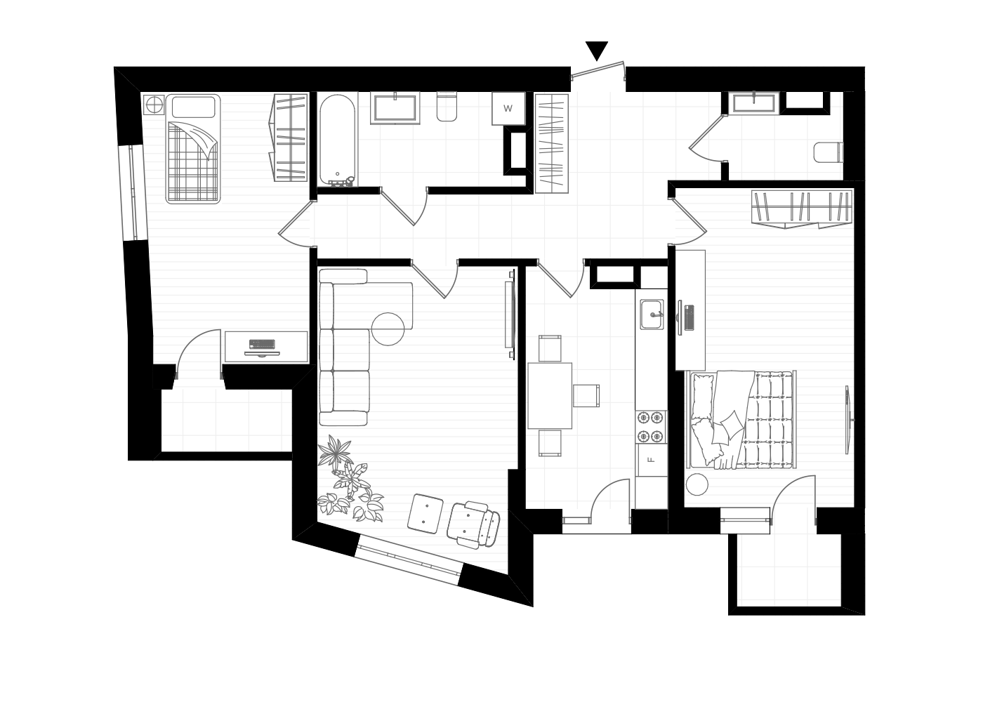 Przeobrażenie przestrzeni w kijowskim mieszkaniuPrzed 
