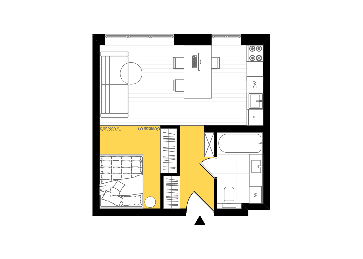 Strefa prywatna w salonie. 